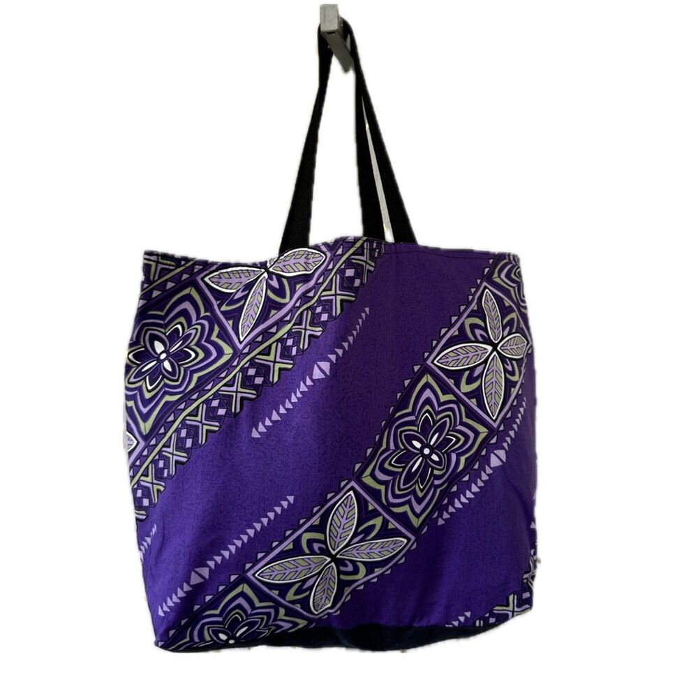 Handmade Reversable Polynesian Canvas Tribal Tote Beach Shopping Bag